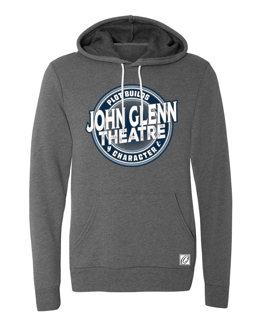 John Glenn Bobcats - Theatre - Plot Builds Character - Bella Canvas Midweight Sponge Fleece Pullover Hoodie