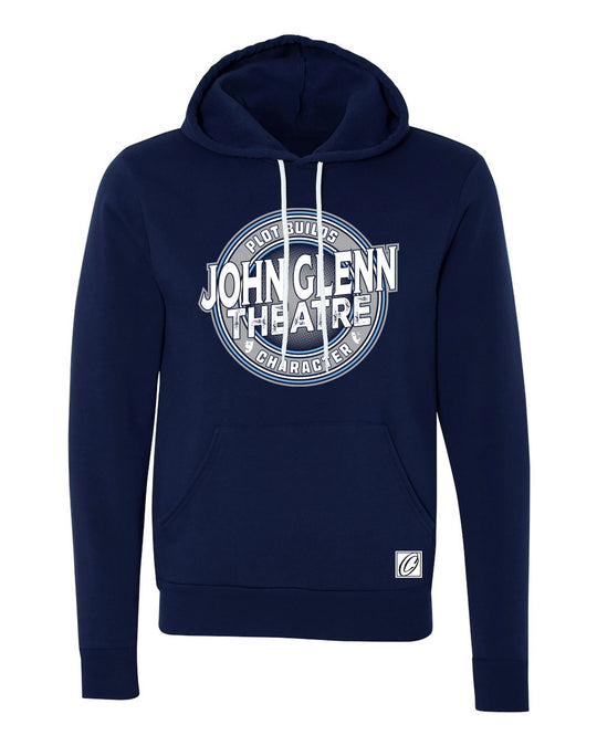 John Glenn Bobcats - Theatre - Plot Builds Character - Bella Canvas Midweight Sponge Fleece Pullover Hoodie