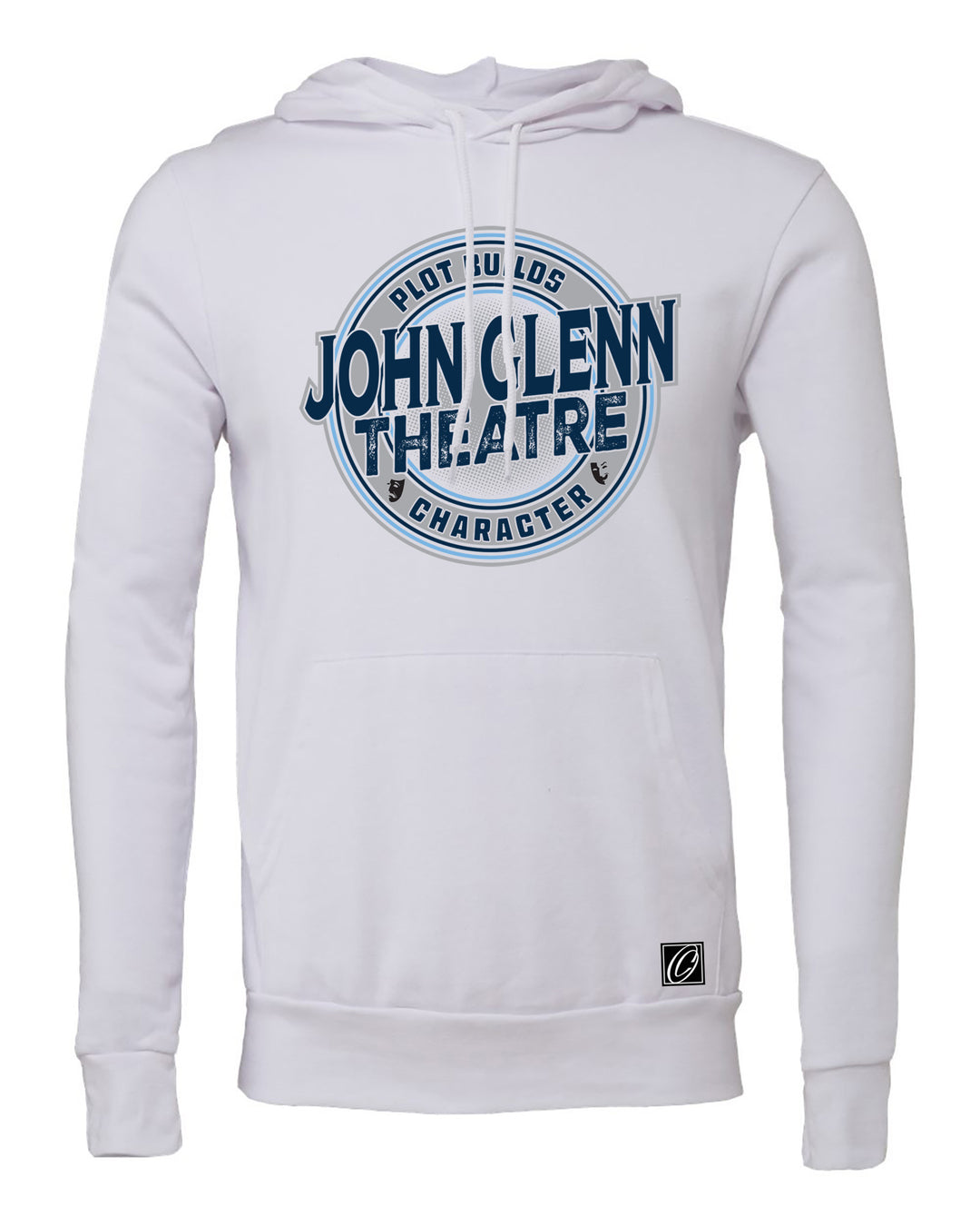 John Glenn Bobcats - Theatre - Plot Builds Character - Bella Canvas Midweight Sponge Fleece Pullover Hoodie