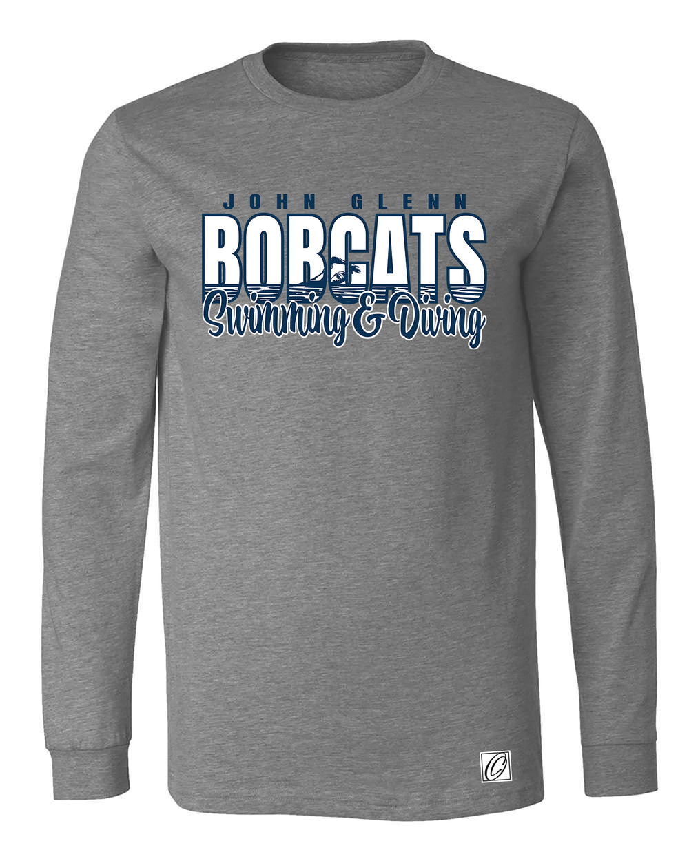 John Glenn Bobcats - 2026 Girls Swimming & Diving - Bella Canvas Adult Heather CVC Long Sleeve Tee