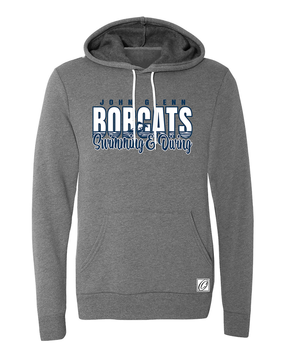 John Glenn Bobcats - 2026 Girls Swimming & Diving - Bella Canvas Adult Sponge Fleece Pullover Hoodie