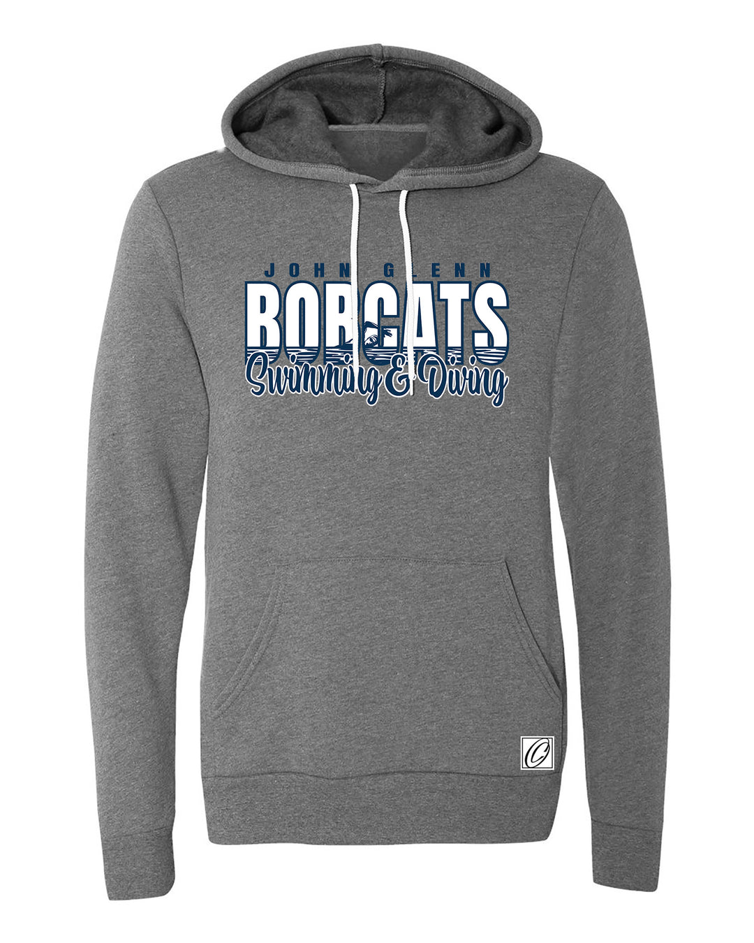 John Glenn Bobcats - 2026 Girls Swimming &amp; Diving - Bella Canvas Adult Sponge Fleece Pullover Hoodie