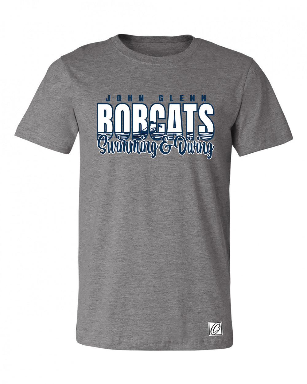 John Glenn Bobcats - 2026 Girls Swimming & Diving - Bella Canvas Adult Heather CVC Short Sleeve Tee