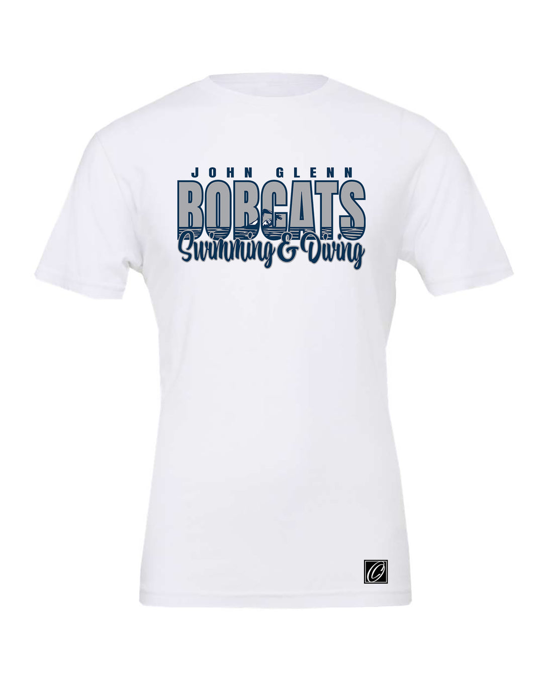 John Glenn Bobcats - 2026 Girls Swimming &amp; Diving - Bella Canvas Adult Heather CVC Short Sleeve Tee