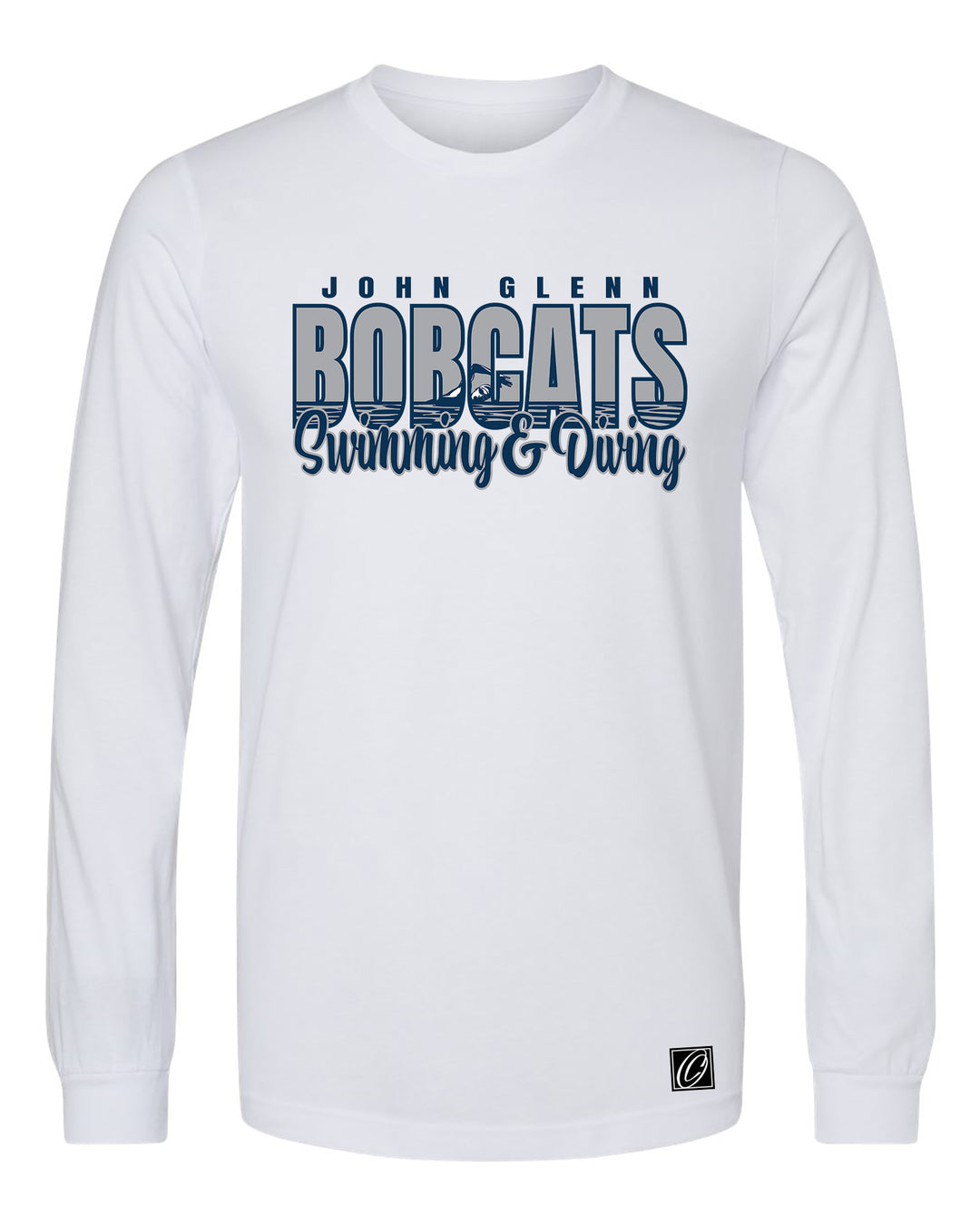 John Glenn Bobcats - 2026 Girls Swimming &amp; Diving - Bella Canvas Adult Heather CVC Long Sleeve Tee