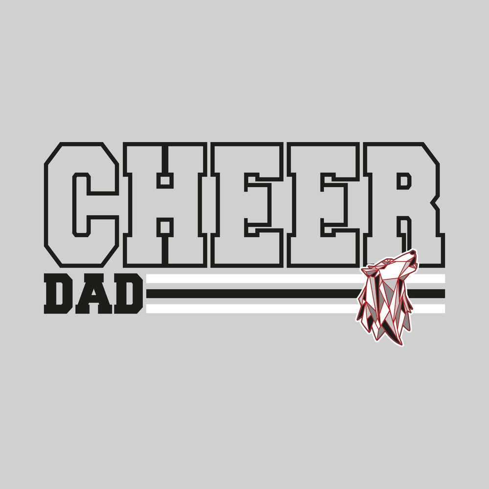 Jefferson Middle School - Cheer - Cheer Dad - Outlined Cheer with Color Bars