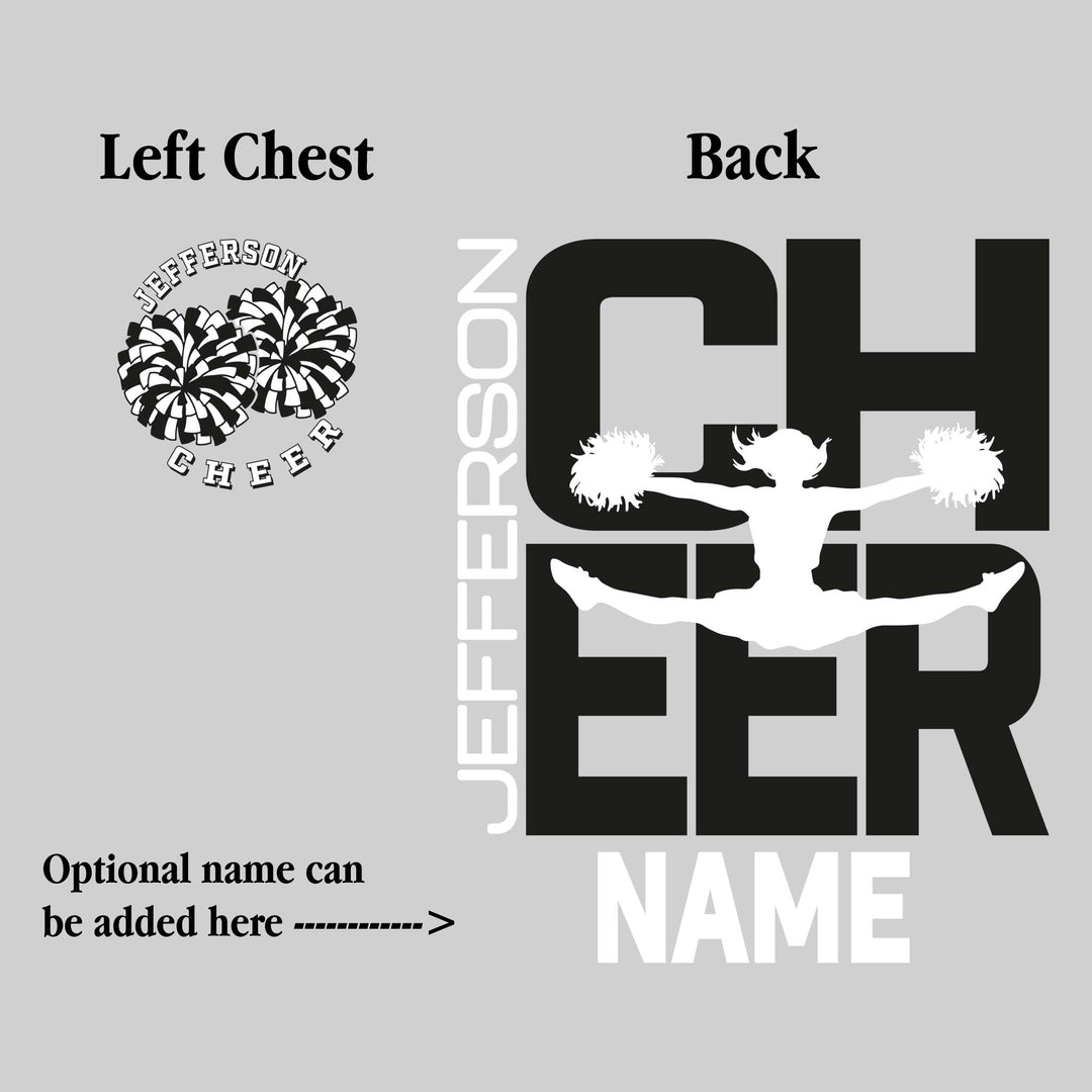 Jefferson Middle School - Cheer - Cheer Stacked with Cheerleader Silhouette