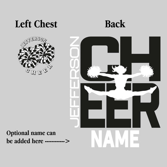 Jefferson Middle School - Cheer - Cheer Stacked with Cheerleader Silhouette
