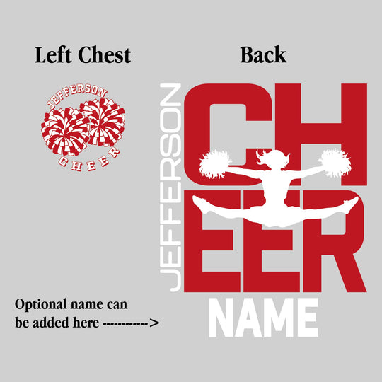 Jefferson Middle School - Cheer - Cheer Stacked with Cheerleader Silhouette