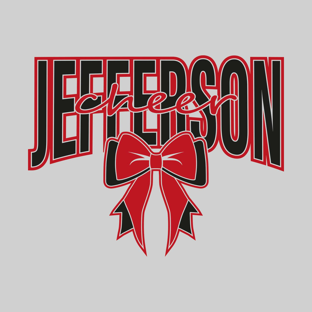 Jefferson Middle School - Cheer - Jefferson with Cursive Cheer and Bow