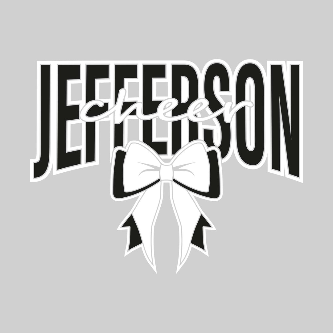 Jefferson Middle School - Cheer - Jefferson with Cursive Cheer and Bow