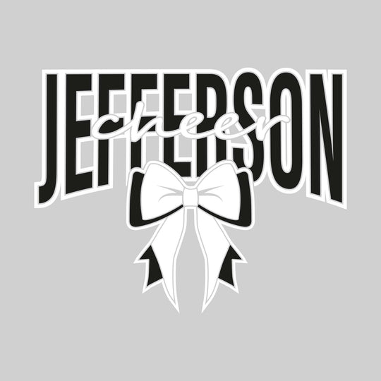 Jefferson Middle School - Cheer - Jefferson with Cursive Cheer and Bow