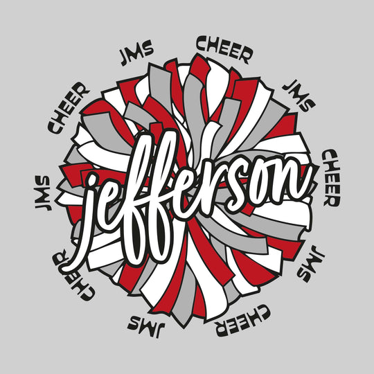 Jefferson Middle School - Cheer - Oversized Pom with Circular JMS Cheer Text