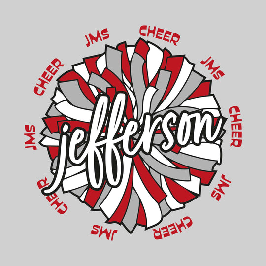 Jefferson Middle School - Cheer - Oversized Pom with Circular JMS Cheer Text