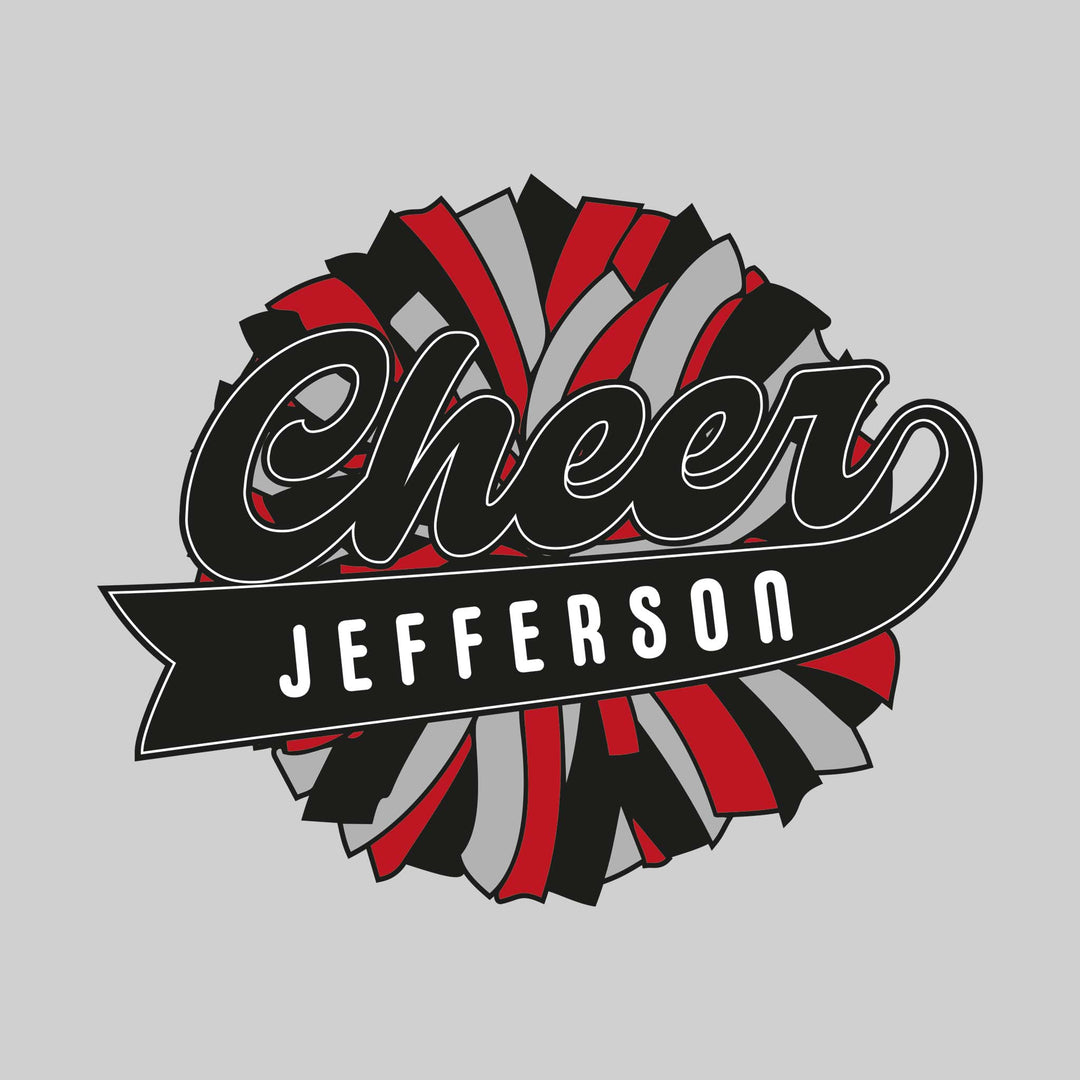 Jefferson Middle School - Cheer - Oversized Pom with Cursive Cheer and School Name