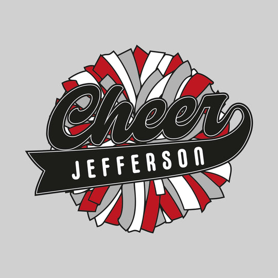 Jefferson Middle School - Cheer - Oversized Pom with Cursive Cheer and School Name