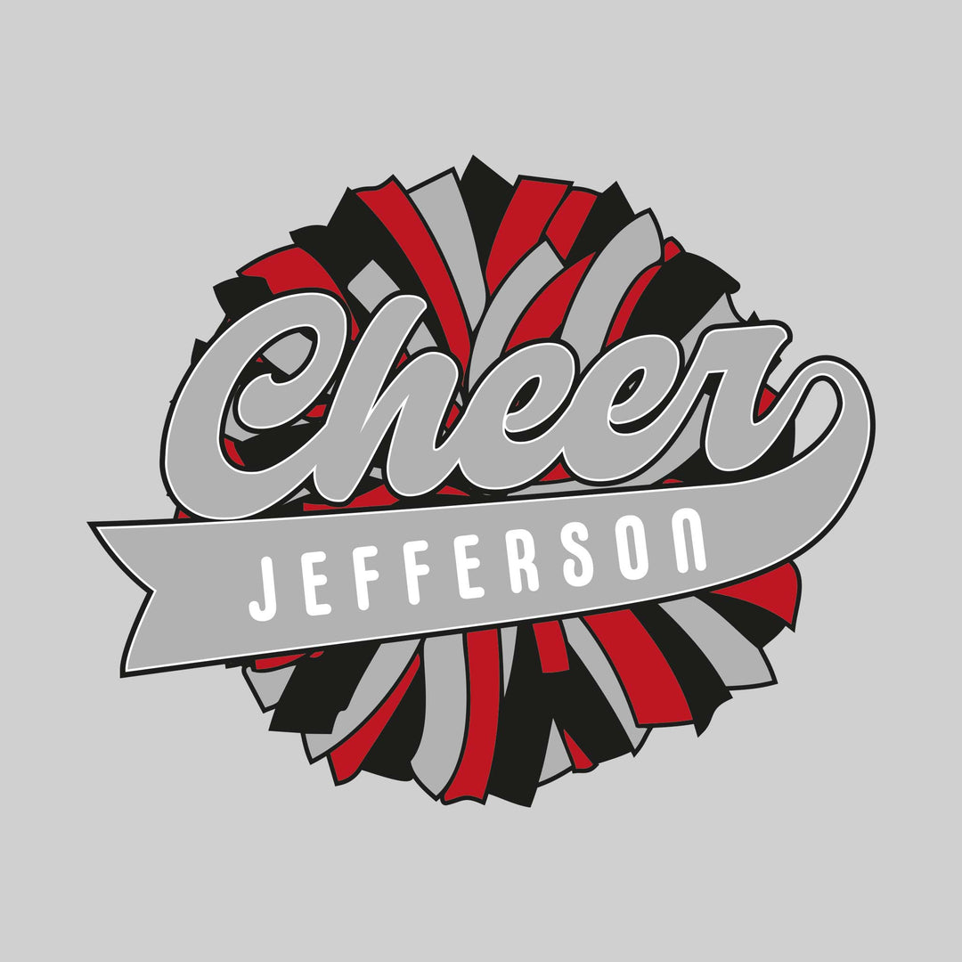 Jefferson Middle School - Cheer - Oversized Pom with Cursive Cheer and School Name