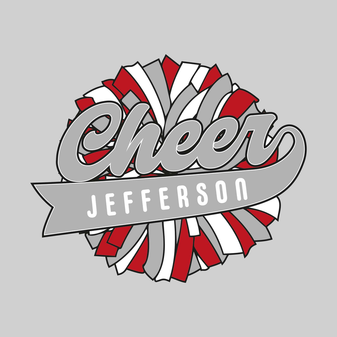 Jefferson Middle School - Cheer - Oversized Pom with Cursive Cheer and School Name