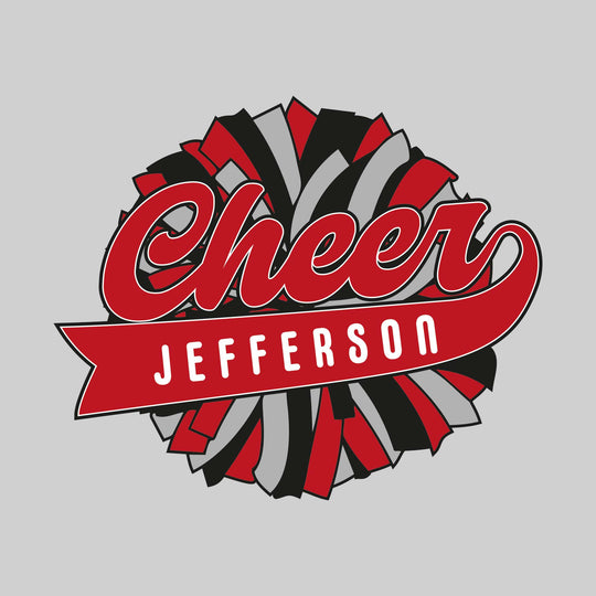 Jefferson Middle School - Cheer - Oversized Pom with Cursive Cheer and School Name
