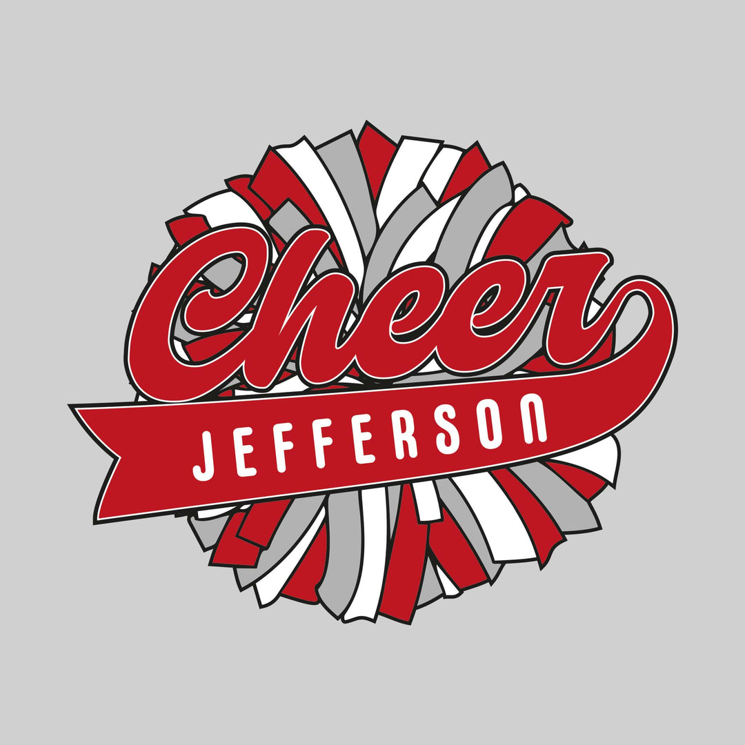 Jefferson Middle School - Cheer - Oversized Pom with Cursive Cheer and School Name