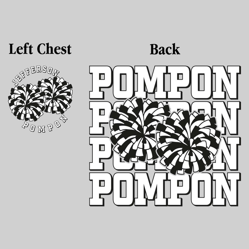 Jefferson Middle School - Poms - Pompon Repeated with Pompons - Black & Red