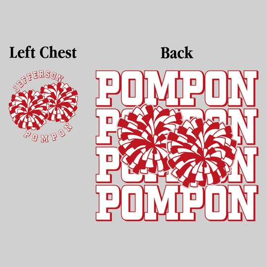Jefferson Middle School - Poms - Pompon Repeated with Pompons - Black & Red