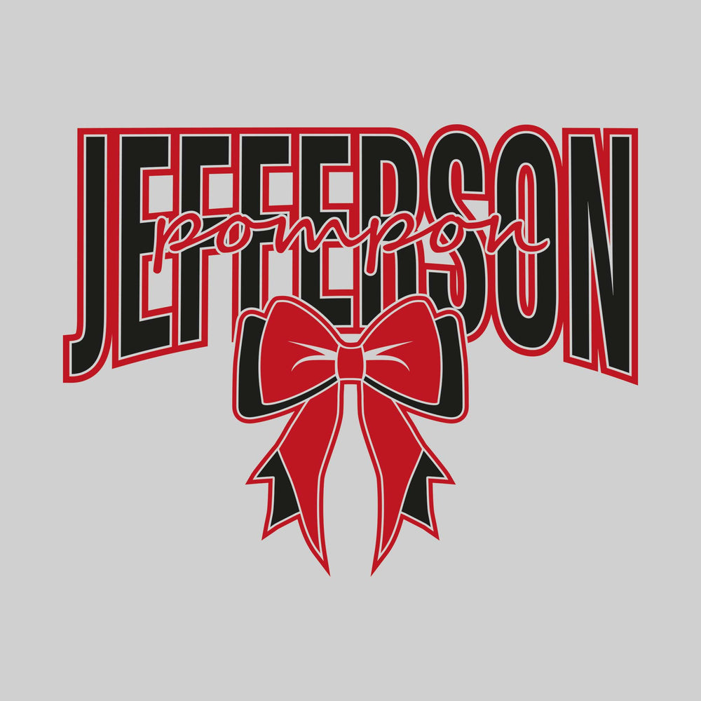 Jefferson Middle School - Poms - Jeffrson with Cursive Pompon and Bow