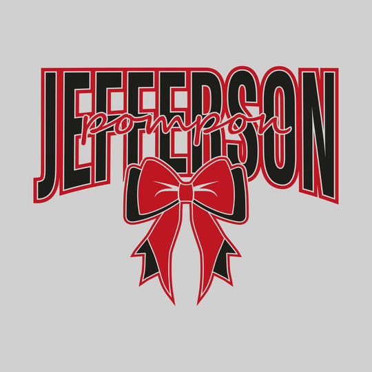 Jefferson Middle School - Poms - Jeffrson with Cursive Pompon and Bow