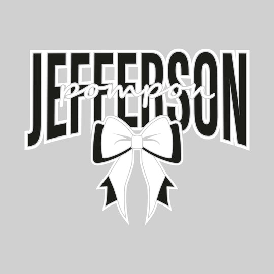 Jefferson Middle School - Poms - Jeffrson with Cursive Pompon and Bow