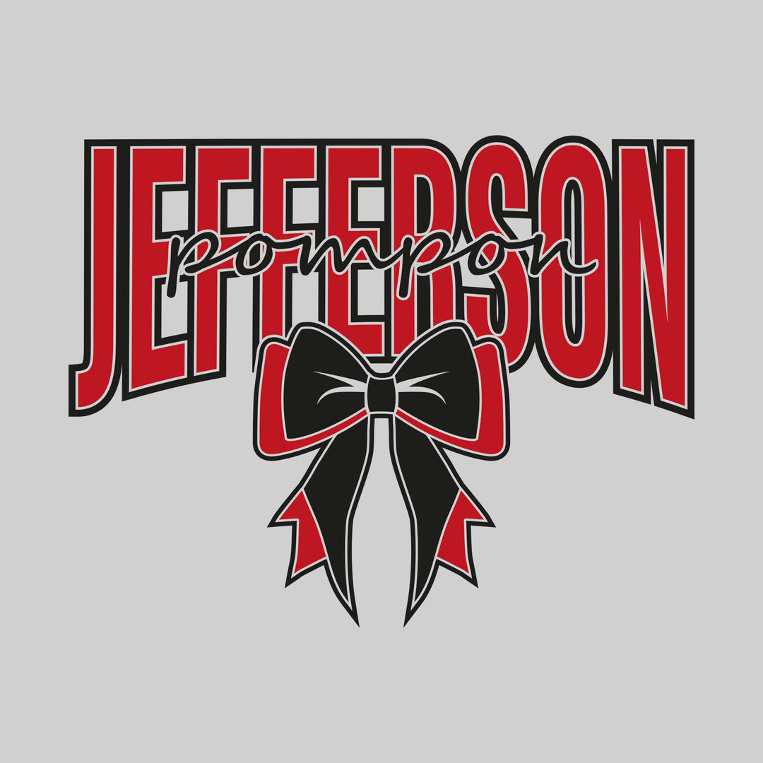Jefferson Middle School - Poms - Jeffrson with Cursive Pompon and Bow
