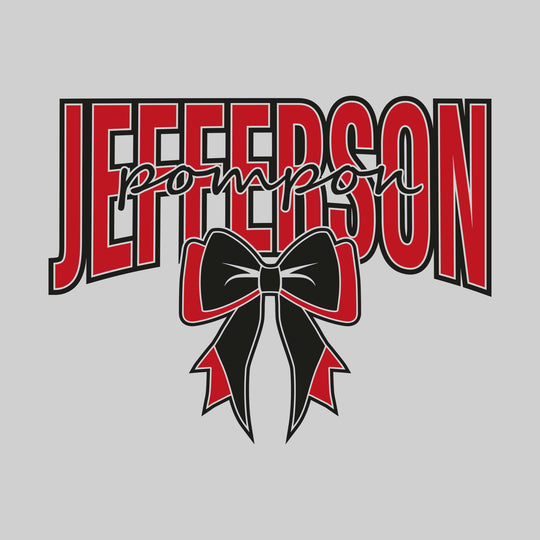 Jefferson Middle School - Poms - Jeffrson with Cursive Pompon and Bow