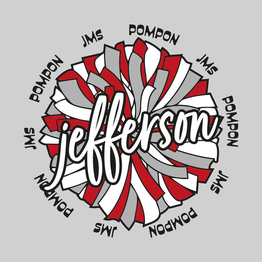 Jefferson Middle School - Poms - Oversized Pom with Circular JMS Pompon Text
