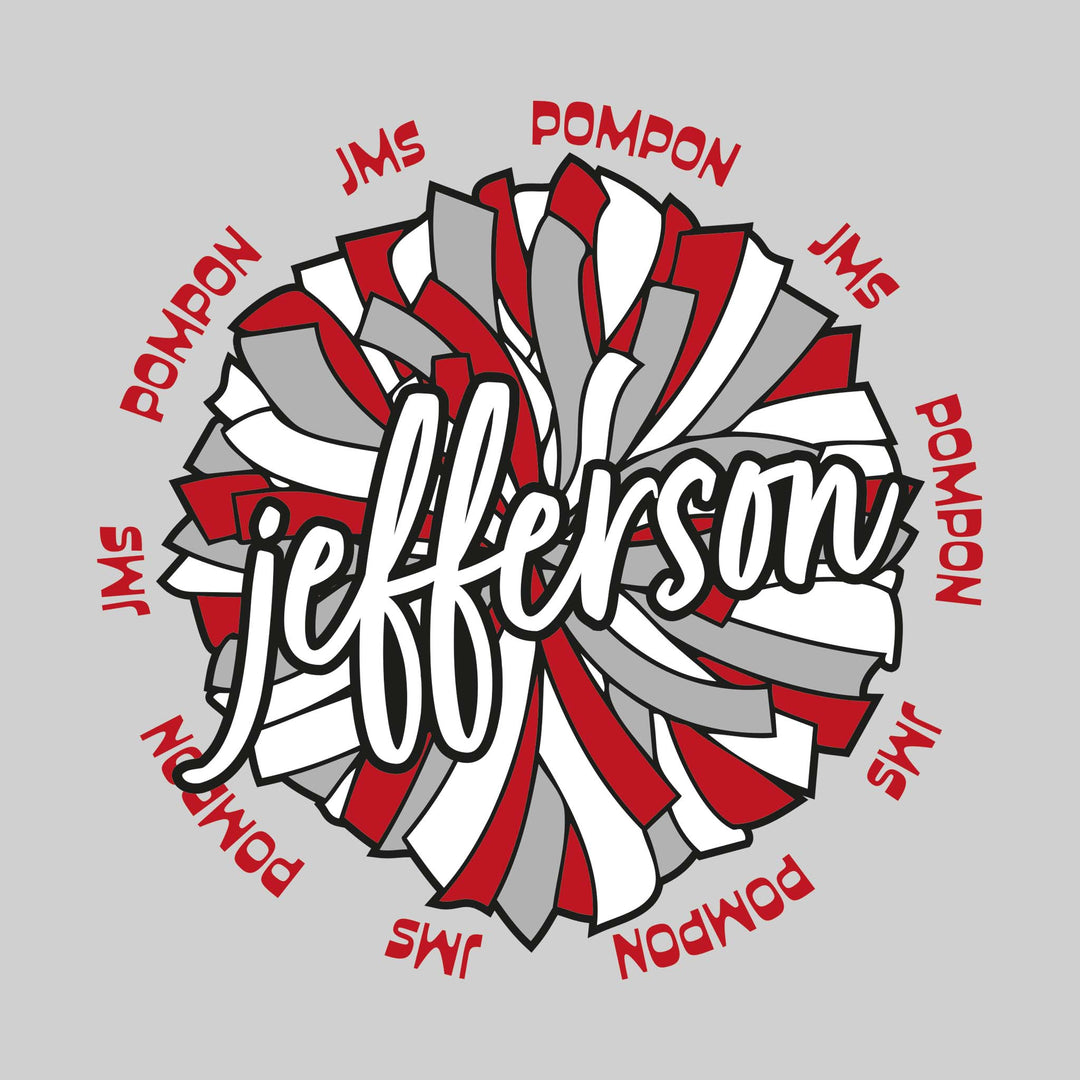 Jefferson Middle School - Poms - Oversized Pom with Circular JMS Pompon Text