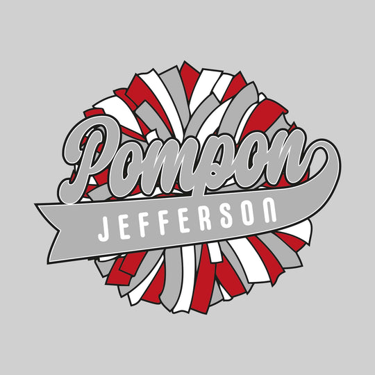 Jefferson Middle School - Poms - Oversized Pom with Cursive Pompon and School Name