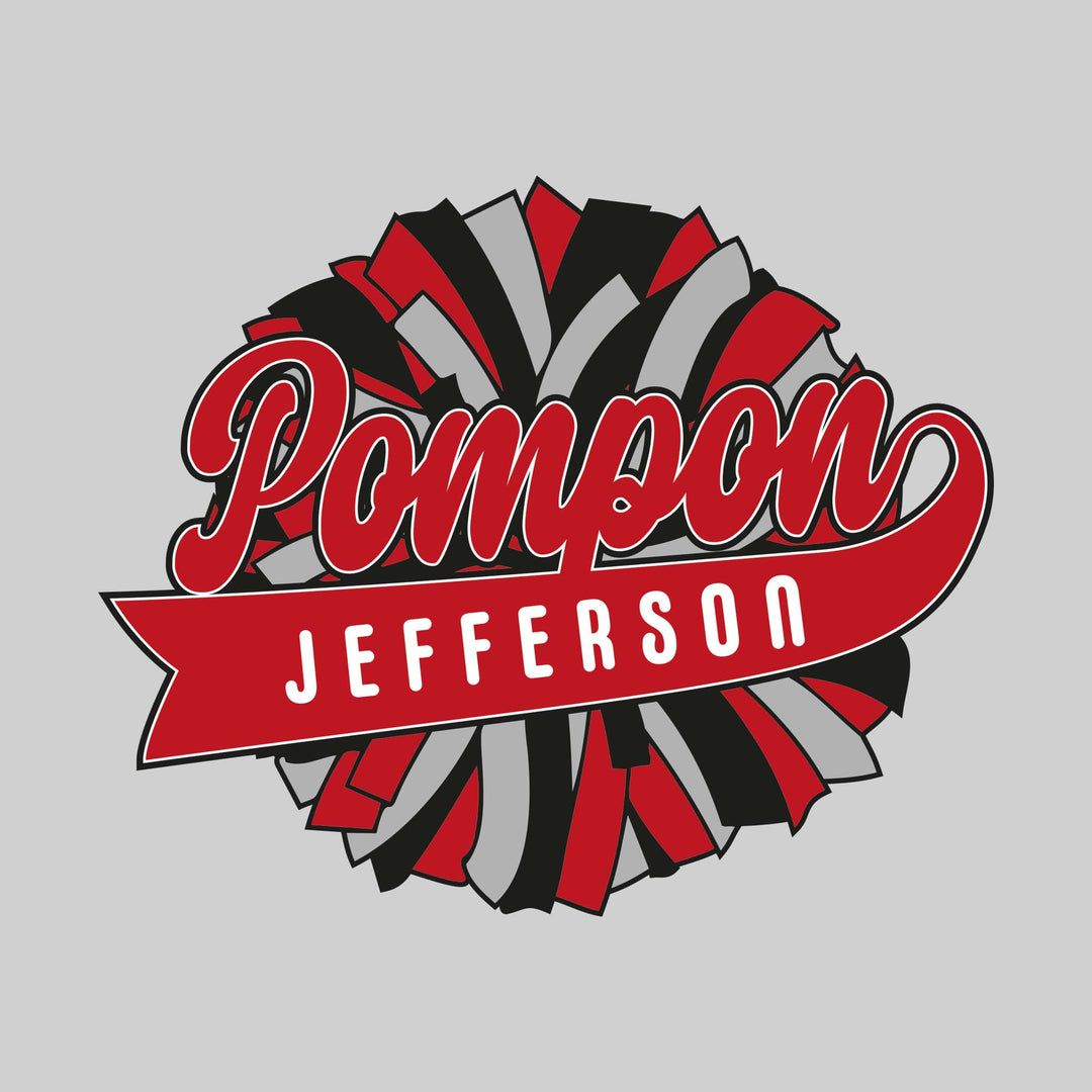Jefferson Middle School - Poms - Oversized Pom with Cursive Pompon and School Name