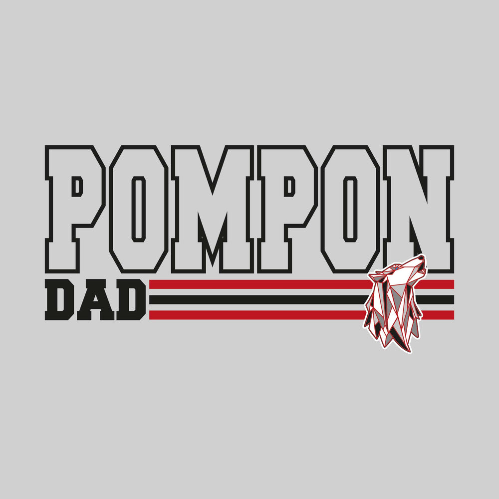 Jefferson Middle School - Poms - Pompon Dad - Outlined Pompon with Color Bars