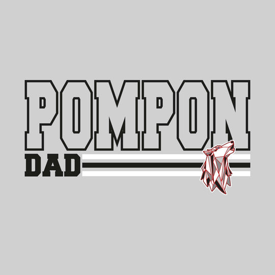 Jefferson Middle School - Poms - Pompon Dad - Outlined Pompon with Color Bars