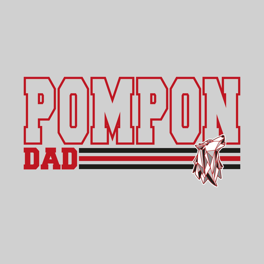 Jefferson Middle School - Poms - Pompon Dad - Outlined Pompon with Color Bars