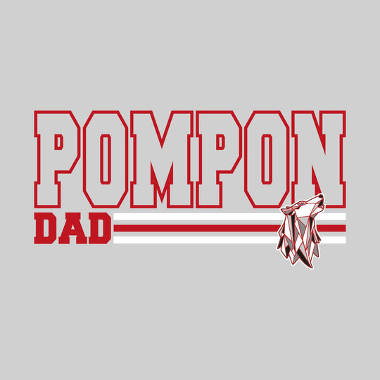 Jefferson Middle School - Poms - Pompon Dad - Outlined Pompon with Color Bars