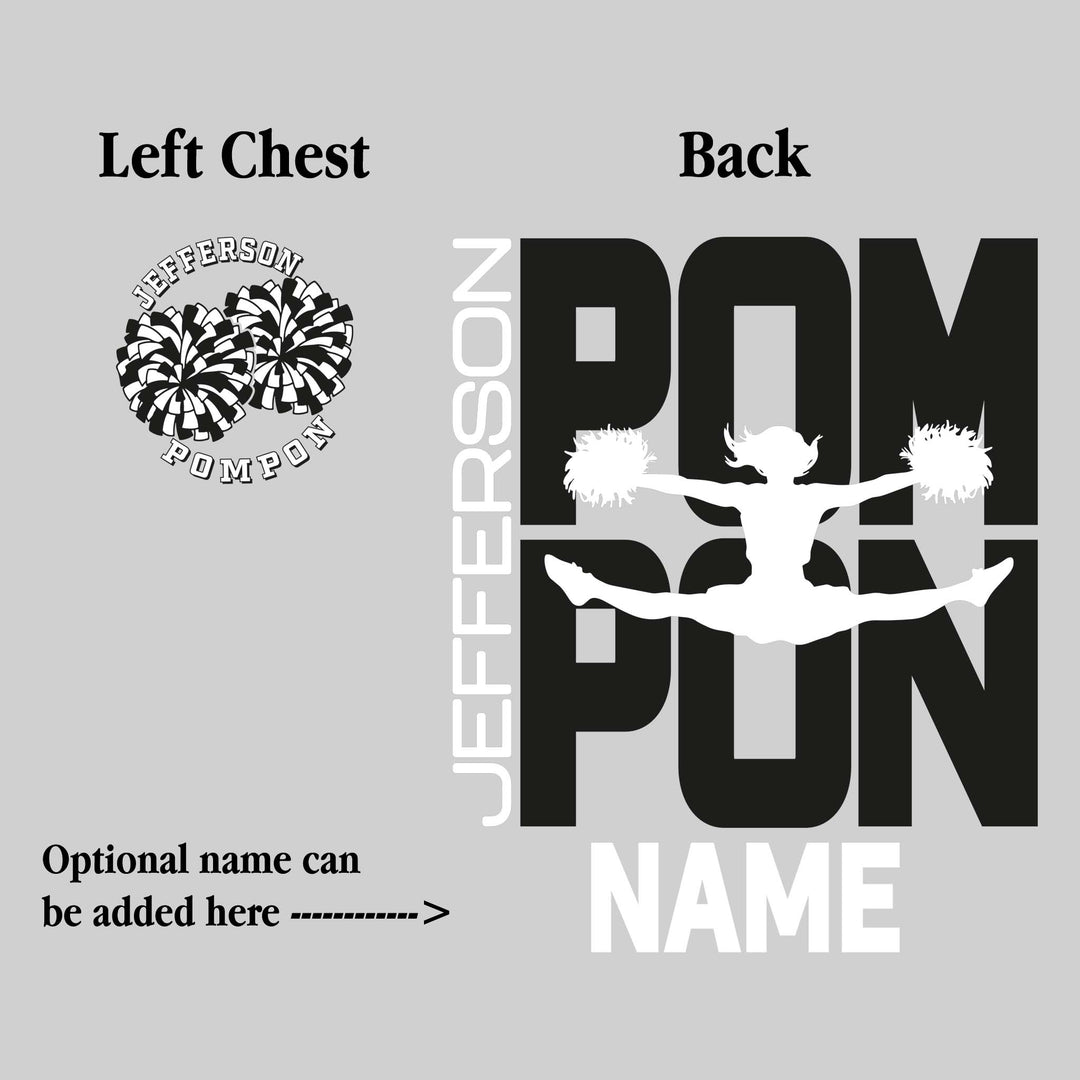 Jefferson Middle School - Poms - Pompon Stacked with Pommer Silhouette