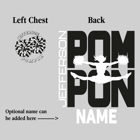 Jefferson Middle School - Poms - Pompon Stacked with Pommer Silhouette
