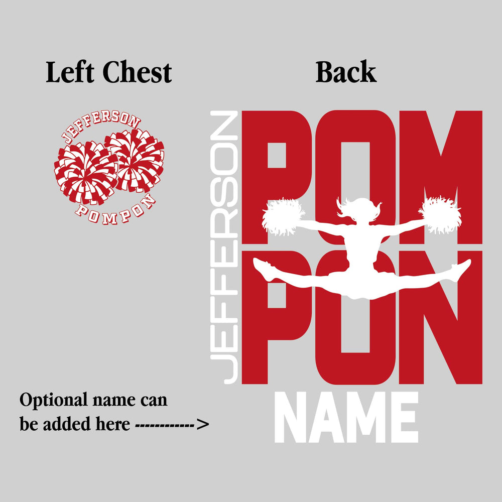 Jefferson Middle School - Poms - Pompon Stacked with Pommer Silhouette