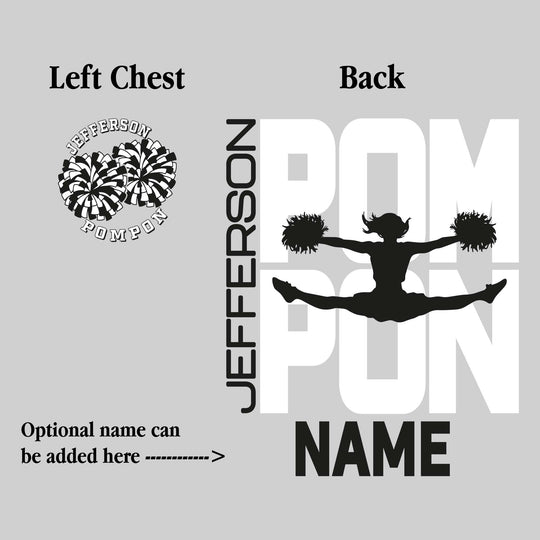 Jefferson Middle School - Poms - Pompon Stacked with Pommer Silhouette