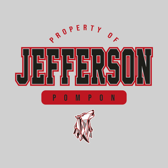 Jefferson Middle School - Poms - Property of Jefferson Pompon with Lower Mascot