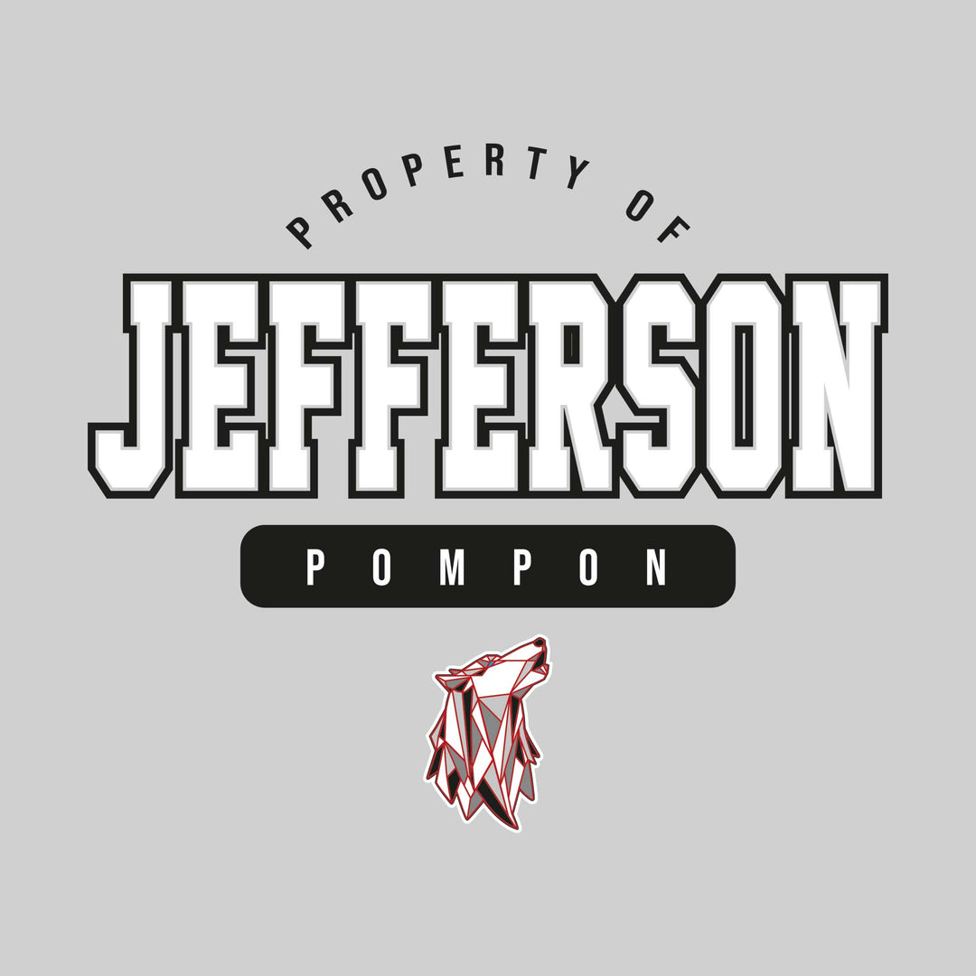 Jefferson Middle School - Poms - Property of Jefferson Pompon with Lower Mascot