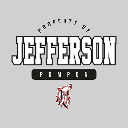 Jefferson Middle School - Poms - Property of Jefferson Pompon with Lower Mascot