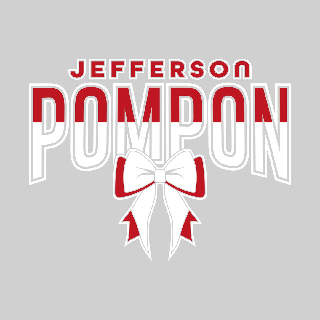 Jefferson Middle School - Poms - Split-Color Jefferson Pompon with Bow