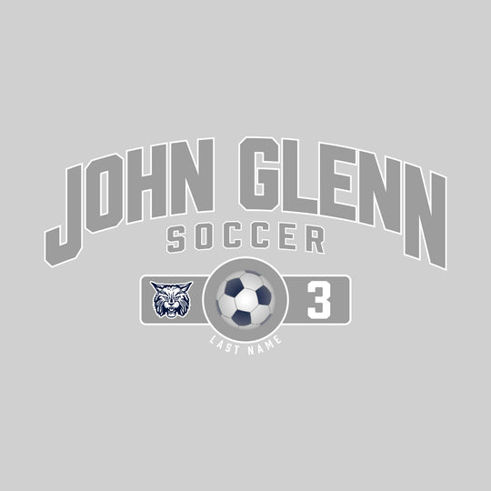 John Glenn Bobcats - Soccer - Arched School Name Over Mascot Name & Number