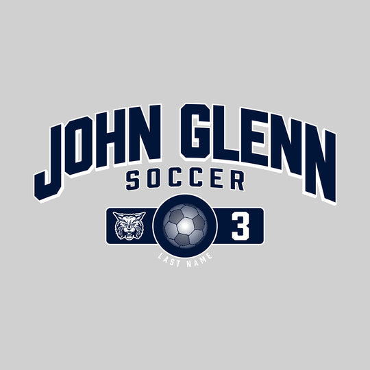 John Glenn Bobcats - Soccer - Arched School Name Over Mascot Name & Number