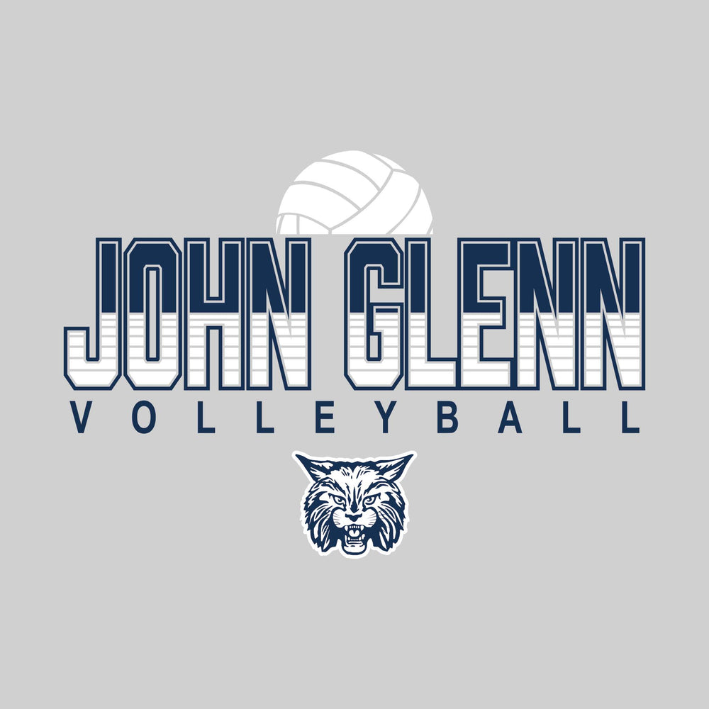 John Glenn Bobcats - Volleyball - Striped John Glenn with Mascot